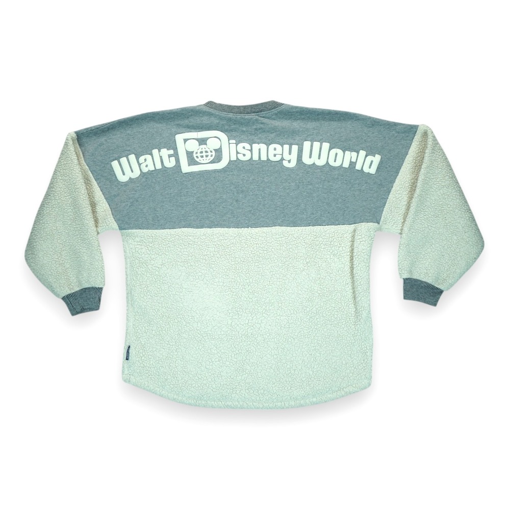 Walt Disney World Spirit Jersey Sherpa Fleece Adult Medium Ivory‎ Gray